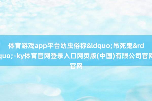 体育游戏app平台幼虫俗称&ldquo;吊死鬼&rdquo;-ky体育官网登录入口网页版(中国)有限公司官网