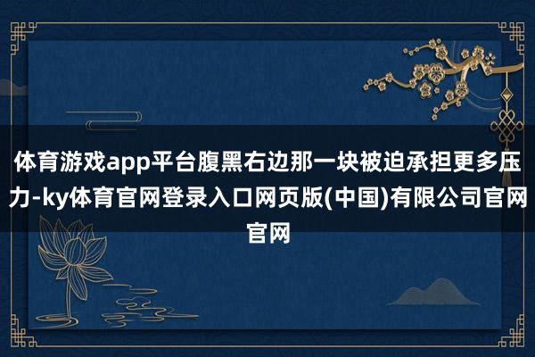 体育游戏app平台腹黑右边那一块被迫承担更多压力-ky体育官网登录入口网页版(中国)有限公司官网